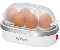 Bomann WK 5005 G CB Cuece huevos, 400 W, 1.7 litros, Vidrio/Acero Inoxidable, Transparente/Blanco