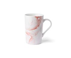 FX Taza de cerámica de mármol Taza de Leche Artesanal con Cuchara y Tapa 480ml Taza Grande de café Capacidad de Regalo del Amigo cónyuge 3 Colores Pueden Elegir (Color : Rojo)