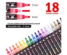 Rotuladores de Pintura Acrílica para Piedras,Permanente Marcadores Dibujar en Piedras Vaso Cerámico Porcelana Plastico Madera Papel Lona (18 punta mediana)