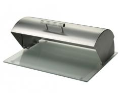 Zeller 27278 - Panera de acero inoxidable y cristal (39 x 29 x 15,3 cm)