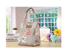 Umily Térmica aislante almuerzo Tote refrigerador Top mango bolso Bento Bolsa almuerzo envase de la caja-Conejo A