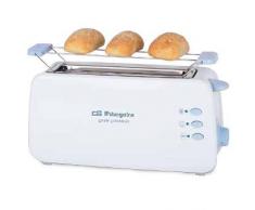 Orbegozo TO 4012 Tostadora Automática De Ranura Larga, 850 W, Plástico, 2, Blanco