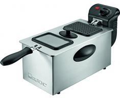 Clatronic FR 3587 Freidora desmontable, 2000 W, 3 litros, Acero Inoxidable, Plateado