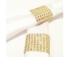 Servilleteros de mesa con forma de anillo, con diamantes, decoración para Navidad, fiestas, bodas, 50 unidades