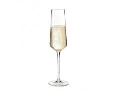 Leonardo Puccini Copa de cava, champán de espuma para botellas de vino de cristal de colour, Teqton, con mango de protector de pantalla de cristal, de cristal de colour, 220 ml, 69550