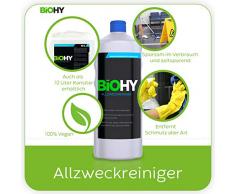 Biohy - Limpiador multiusos, limpiador de alcohol, limpiador universal (1 litro) - Limpiador profesional de mantenimiento - Producto de limpieza ecológico, sin etiquetado, sostenible y económico