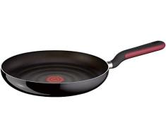 Tefal Comfort Grip - Sartén de aluminio de 24 cm con exterior negro esmaltado, antiadherente con extra de titanio, para todo tipo de cocinas (excepto inducción)