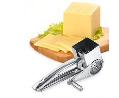 Rallador de Queso Manual Rallador Giratorio de Acero Inoxidable Rotatoria Trituradora