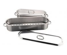 PADERNO 41964-60 - Bandeja para Pescado con Rejilla y Tapa (60 cm, Acero Inoxidable)