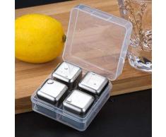 Piedras De Whisky Barra Reutilizable Enfriador De Whisky Cubos De Hielo De Acero Inoxidable 304 Piedra Whisky Enfriamiento De Vino Cerveza Bebidas Enfriador Hielo Cocina Gadgets-4Pcs