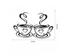 Café Tazas pared Pegatinas Vinilo Decal Cocina Restaurante 31 x 19cm