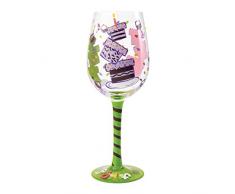 Lolita 4054097 vidrio Tipsy cumpleaños Standard Copa de vino, 22,5 cm), multicolor