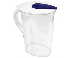 Jarra de agua de 2,1 l, gran capacidad, de plástico transparente, botella de agua fría con tapa, envase múltiple