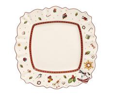Villeroy & Boch 14-8585-2629 Plato Llano Rectangular Toys Delight, para Navidad, 28,5 x 28,5 cm, Porcelana, Multicolor, 29.0x29.0x14.0 cm