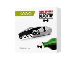 Koala Internatioal Set sacacorchos y tapón dosificador antigoteo, Negro