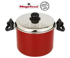 Desconocido Magefesa Praga Olla Alta para Cocer Pasta, Rojo, Centimeters