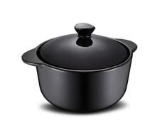 Cocina artesanal Cazuela De alta temperatura de la salud pequeña cacerola de la leche de gas de cerámica sopa de sopa olla 2.5L Suplemento de comida para bebés olla (color : Negro)