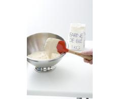 LE CREUSET Espátula Grande con Cabezal de Silicona extraíble, Madera, Negro, Largo: 33 cm