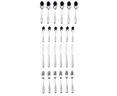 Set de cubiertos 24 Pzas cubertería en acero inoxidable tenedor cuchillo cuchara