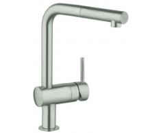 Grohe Minta - Grifo de cocina, ángulo de giro de 360°, acabado Grohe SuperSteel, caño en L (32168DC0)