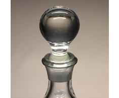 Botella de cristal, decanter, garrafa, para whisky y licor, boquilla en plata de ley 925, 29 cm. de altura.