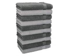 Betz Paquete de 10 Piezas de Toallas para Invitados Juego de Toalla de Lavabo 100% algodón tamaño 30x50 cm Toalla de Mano Premium de Color Gris Plata y Gris Antracita