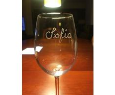 6 Copas de vino con tus nombres