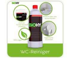 Biohy - Limpiador de inodoros (3 unidades de 1 litro) - Eliminador de cal, líquido de orina, concentrado - Gel de limpieza grueso - Limpiador profesional para el bior-producto de limpieza biológico