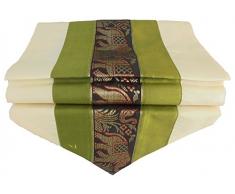 by soljo - hierba verde mesa de mantel de lino camino de mesa corredor seda tailandesa Elefante Elegante 150 cm de largo x 30 cm