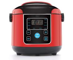 CHB Mini Olla arrocera (2L / 300 W) Multi-Olla con 10 Funciones Temporizador de Olla Interior Antiadherente y función de Mantener Caliente Arroz para hasta 3 Personas, Rojo
