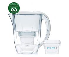Aqua Optima Oria Jarra de agua Liscia + 1 filtro Evolve de 30 dÃ­as. 1 pack mensual, blanco, 2,5 litros, 122x256x266