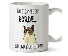 MUGFFINS Taza Graciosa - No Siempre Soy Borde, es Broma - 350 ml - Tazas con Frases de Humor sarcástico