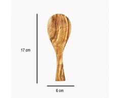 Muebles siolca Juego de Cubiertos en Madera de Olivo Cuchara, Tenedor y Espátulas Rústicas en Madera 100% de Olivo