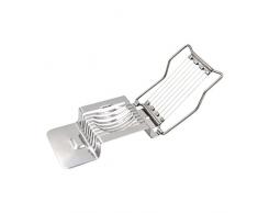 OUNONA Cortador de huevo Rebanadora del huevo del acero inoxidable para el huevo hervido y la seta (Plata)