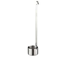 Diamoen Mango Largo Vino del Acero Inoxidable del cazo Salsa Cucharón Cuchara de Fondo Plano con el Gancho y Verter el Boca Diseño