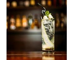 Relaxdays Set de 12 Vasos Largos, CristalerÃ­a para cÃ³cteles, CilÃ­ndricos, 300ml, Apto para lavavajillas, Transparente, Cristal