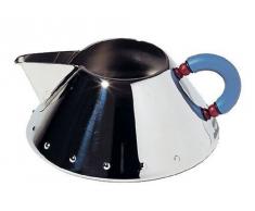 Alessi 9096 - Jarra de acero inoxidable para leche, color plateado y azul