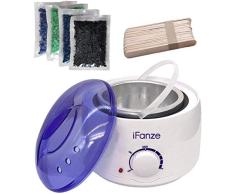 Cera para depilación, Calentadores de Cera, Cera Caliente, Cera Depilatoria Caliente, Calentador Cera, 400g Depilación Cera, 30 PCS Espátulas Cera Caliente Cara Brazos Axilas Piernas Bikini
