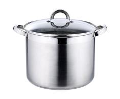 RENBERG Alexander | Olla de Cocina | Olla Alta de 30x23 cm y 15 Litros con Tapa de Cristal | Acero Inoxidable | BaterÃ­a de Cocina | Fondo Encapsulado de 5 Capas