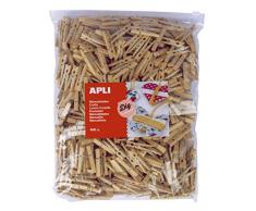 400 Pinzas de Madera 48x6mm Color Natural Apli 18154