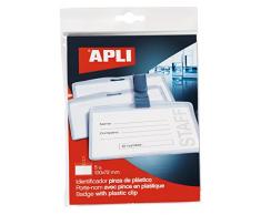 APLI 11739 - Identificadores con pinza de plástico (100 x 72 mm), 5 unidades