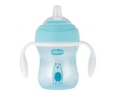 Chicco - Vaso de transición con boquilla flexible, color azul