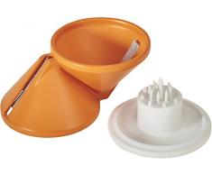 Metaltex 25.27.99 Cortaverduras Doble en Espiral y Julienne, Naranja, 7 x 10 x 10 cm