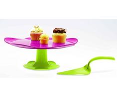 ZAK! Designs SOPORTE TARTAS VERDE/FUCSIA 33 CM. 1701-N950