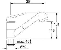 Franke 740 1150030731 - Grifo monomando para fregadero, alta presión, rociador extraíble, color blanco