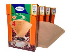 Filtro de café - 400 piezas (4 x 100) - Número 4 - Café perfecto - Doble costura estable