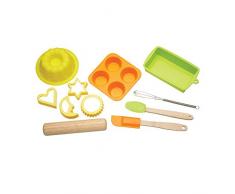 Kitchen Craft Lets Make - Utensilios de repostería para niños (11 piezas, silicona)