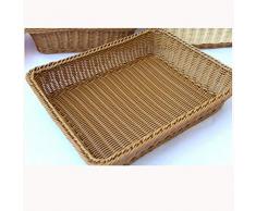 XIONGHAIZI Canasta, Canasta De Pan De Ratán, Canasta De Pan, Canasta De Frutas, Plato De Frutos Secos, Frutero, Plato De Frutas, Canasta De Frutas Rectangular (Color : Brown, Size : 30cm)