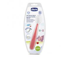 Chicco 00006828710000 Beginning Cuchara de Silicona Blanda 6M+, Rojo