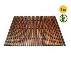 Solagua Salvamantel de Bambú Individual Pack de 4 Manteles Enrollables Antideslizantes y Antimanchas (30 x 45 cm, Art.225)